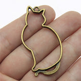 WYSIWYG 3pcs 53x27mm Charm Hollow Cat 3 Colors Hollow Cat Charms Hollow Cat Pendant Charms For Jewelry Making