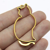 WYSIWYG 3pcs 53x27mm Charm Hollow Cat 3 Colors Hollow Cat Charms Hollow Cat Pendant Charms For Jewelry Making
