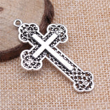 WYSIWYG 3pcs 54x33mm Religious Cross Pendant Orthodox Cross Charms Antique Silver Color Antique Gold Color Cross Charm