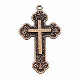 WYSIWYG 3pcs 54x33mm Religious Cross Pendant Orthodox Cross Charms Antique Silver Color Antique Gold Color Cross Charm