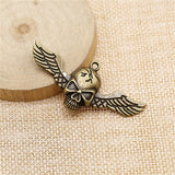 WYSIWYG 3pcs 56x26mm 2 Colors Angel Wings Skeleton Charm Pendant For Jewelry Making Findings