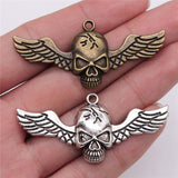 WYSIWYG 3pcs 56x26mm 2 Colors Angel Wings Skeleton Charm Pendant For Jewelry Making Findings
