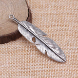 WYSIWYG 3pcs 59x16mm Antique Silver Color Antique Bronze Big Feather Pendant Large Feather Charm Pendant Large Feather Pendant