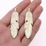 WYSIWYG 3pcs 59x16mm Antique Silver Color Antique Bronze Big Feather Pendant Large Feather Charm Pendant Large Feather Pendant
