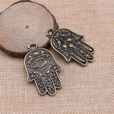 WYSIWYG 3pcs Antique Silver Color Large Hollow Hamsa Hand Charms With Eyes Hand Pendant Making Jewelry supplies Handmade 48x31mm EF3928