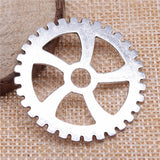 WYSIWYG 3pcs Big Gear Steampunk Pendant Charms Jewelry Making Jewelry Finding Antique Silver Color Antique Bronze Color 40mm