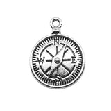 WYSIWYG 3pcs Charms Compass 20x27mm Antique Silver Color Pendant Compass Charms For Jewelry Making Jewelry Findings