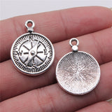 WYSIWYG 3pcs Charms Compass 20x27mm Antique Silver Color Pendant Compass Charms For Jewelry Making Jewelry Findings