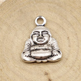 WYSIWYG 3pcs Charms Double Sided Buddha Antique Silver Color 25x22mm Metal Alloy Jewelry DIY Accessories