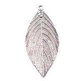 WYSIWYG 3pcs Charms Leaves 50x22mm 2 Colors Antique Silver Color Antique Bronze Color Leaves Charms For Jewelry Making