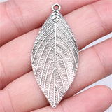 WYSIWYG 3pcs Charms Leaves 50x22mm 2 Colors Antique Silver Color Antique Bronze Color Leaves Charms For Jewelry Making