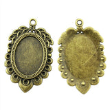WYSIWYG 3pcs Fit 18x25mm Oval Vintage Style Cameo Cabochon Pendant Base Setting For Jewelry Making DIY Necklace Making