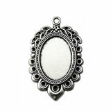 WYSIWYG 3pcs Fit 18x25mm Oval Vintage Style Cameo Cabochon Pendant Base Setting For Jewelry Making DIY Necklace Making
