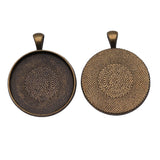 WYSIWYG 3pcs Fit 30mm Round Simple Style Cabochon Pendant Base Setting For Jewelry Making DIY Necklace Making