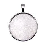 WYSIWYG 3pcs Fit 30mm Round Simple Style Cabochon Pendant Base Setting For Jewelry Making DIY Necklace Making