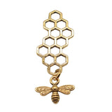 WYSIWYG 3pcs Honeycomb With Bee Charms Handmade Accessories 2 Colors Honeycomb Bee Charms 45x15mm