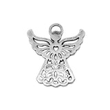 WYSIWYG 3pcs/lot Angel Charms Pendant Diy Metal Jewelry Making Antique Silver Color 25x27mm