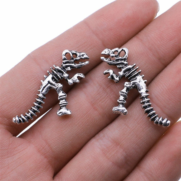 WYSIWYG 3pcs/lot Charms Dinosaur Skeleton DIY Jewelry Findings Antique Silver Color 26x16mm Dinosaur Skeleton Charms