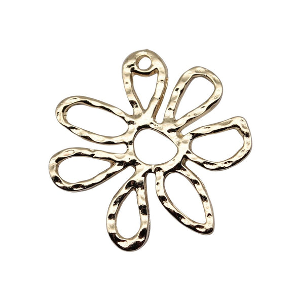 WYSIWYG 3pcs/lot Flower Charms For Jewelry Making 24x25mm High Quality KC Gold Color Accessories For Earring Making