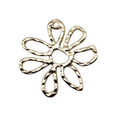 WYSIWYG 3pcs/lot Flower Charms For Jewelry Making 24x25mm High Quality KC Gold Color Accessories For Earring Making