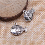 WYSIWYG 3pcs/lot Tropical Fish Charms Pendant Diy Metal Jewelry Making Antique Silver Color 16x20mm
