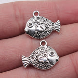 WYSIWYG 3pcs/lot Tropical Fish Charms Pendant Diy Metal Jewelry Making Antique Silver Color 16x20mm