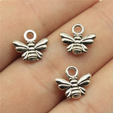 WYSIWYG 40pcs 10x11mm 2 Colors Small Bee Charms Bee Charms For Jewelry Making Honey Bee Charm