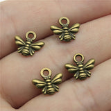 WYSIWYG 40pcs 10x11mm 2 Colors Small Bee Charms Bee Charms For Jewelry Making Honey Bee Charm