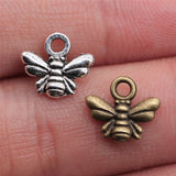 WYSIWYG 40pcs 10x11mm 2 Colors Small Bee Charms Bee Charms For Jewelry Making Honey Bee Charm