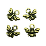WYSIWYG 40pcs 10x11mm 2 Colors Small Bee Charms Bee Charms For Jewelry Making Honey Bee Charm