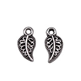 WYSIWYG 40pcs 10x5mm Charms Leaves Charms For Jewelry Making DIY Jewelry Findings Antique Silver Color Alloy Charms Pendant