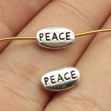 WYSIWYG 40pcs 10x6mm Peace Beads For Jewelry Making Peace Charms European Small Hole Spacer Beads Charm Peace