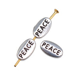 WYSIWYG 40pcs 10x6mm Peace Beads For Jewelry Making Peace Charms European Small Hole Spacer Beads Charm Peace