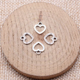 WYSIWYG 40pcs 11x10mm Antique Silver Color Hollow Heart Charms For Jewelry Making