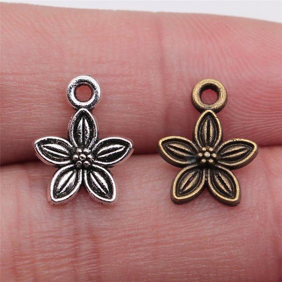 40pcs 11x11mm Small Flower Charms Cute Flower Charms For Jewelry Making Flower Charms ef4763