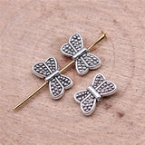WYSIWYG 40pcs 11x7mm Butterfly Beads For Jewelry Making DIY Bracelet Making Antique Silver Color