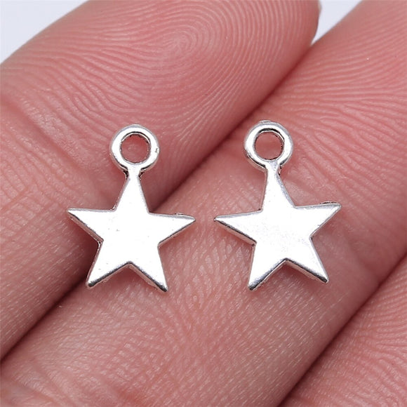 WYSIWYG 40pcs 11x8mm 3 Colors Tiny Star Charm Star Pendant For Jewelry Making EF3681