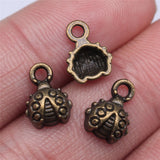 WYSIWYG 40pcs 11x8mm Ladybug Charm Pendants For Jewelry Making 2 Colors Cute Ladybug Pendants Charm Small Ladybug