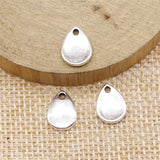 20pcs 11x8mm Pendant Waterdrops Drops Teardrops Charm Pendants For Jewelry Making Antique Silver Color ef3995