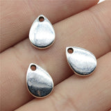 20pcs 11x8mm Pendant Waterdrops Drops Teardrops Charm Pendants For Jewelry Making Antique Silver Color ef3995