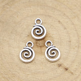 WYSIWYG 40pcs 11x8mm Swirl Charm Pendants For Jewelry Making Antique Silver Color Swirl Pendants Charm Swirl