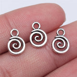 WYSIWYG 40pcs 11x8mm Swirl Charm Pendants For Jewelry Making Antique Silver Color Swirl Pendants Charm Swirl