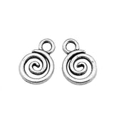 WYSIWYG 40pcs 11x8mm Swirl Charm Pendants For Jewelry Making Antique Silver Color Swirl Pendants Charm Swirl