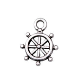 WYSIWYG 40pcs 11x9mm Rudder Charms For Jewelry Making DIY Jewelry Findings Antique Silver Color Zinc Alloy Charms Pendant
