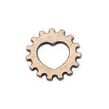 WYSIWYG 40pcs 12mm 2 Colors Small Size Machinery Heart Gear Pendant Jewelry Charm Jewelry Steampunk Gear Findings