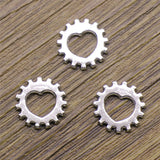 WYSIWYG 40pcs 12mm 2 Colors Small Size Machinery Heart Gear Pendant Jewelry Charm Jewelry Steampunk Gear Findings