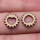 WYSIWYG 40pcs 12mm 2 Colors Small Size Machinery Heart Gear Pendant Jewelry Charm Jewelry Steampunk Gear Findings