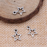 WYSIWYG 40pcs 12mm Antique Silver Color Antique Bronze Cute Star Charms Tiny Star Charms Five-Pointed Star Charms EF3678