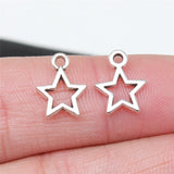 WYSIWYG 40pcs 12mm Antique Silver Color Antique Bronze Cute Star Charms Tiny Star Charms Five-Pointed Star Charms EF3678