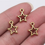 WYSIWYG 40pcs 12mm Antique Silver Color Antique Bronze Cute Star Charms Tiny Star Charms Five-Pointed Star Charms EF3678
